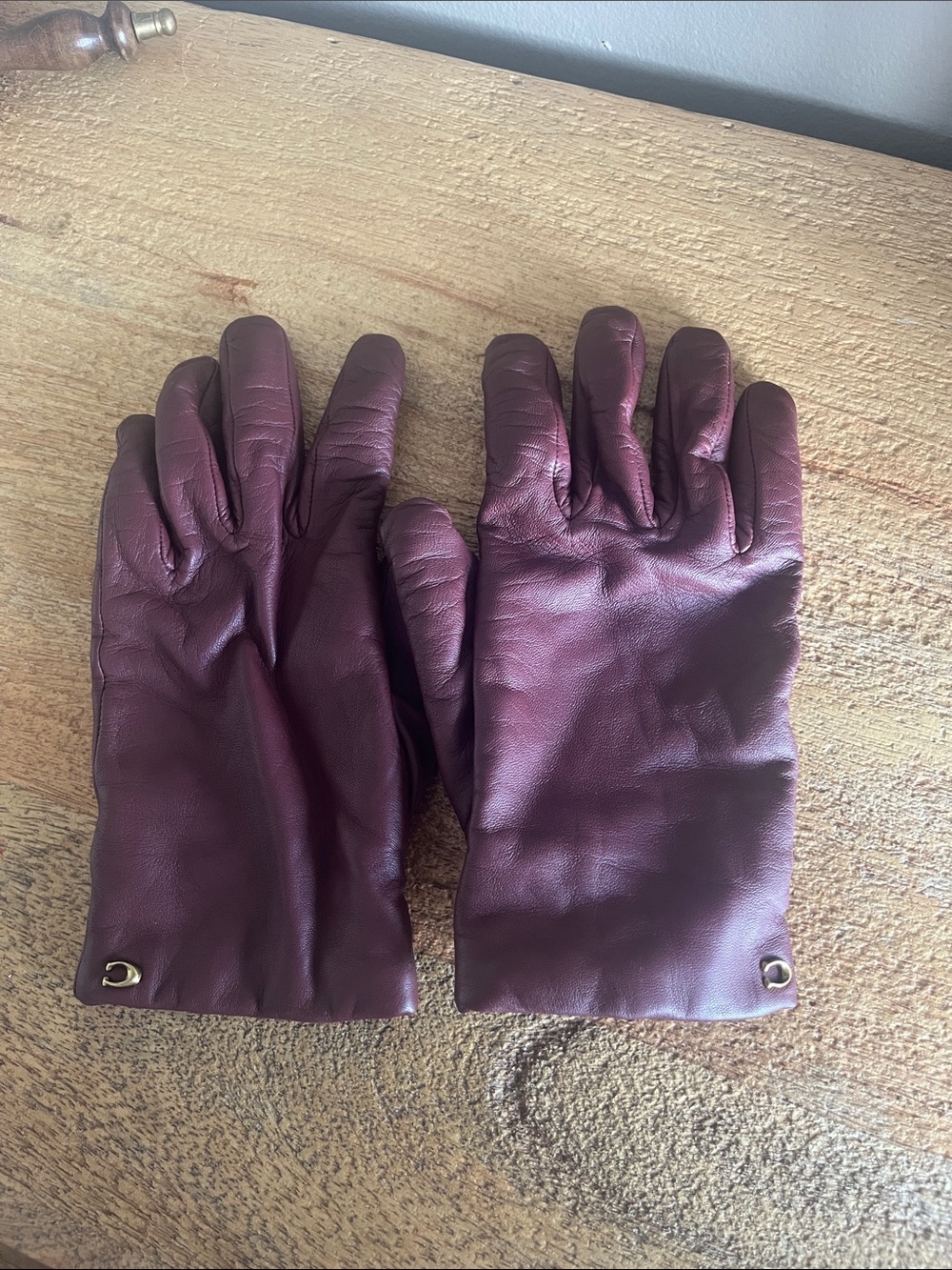 Coach leather gloves